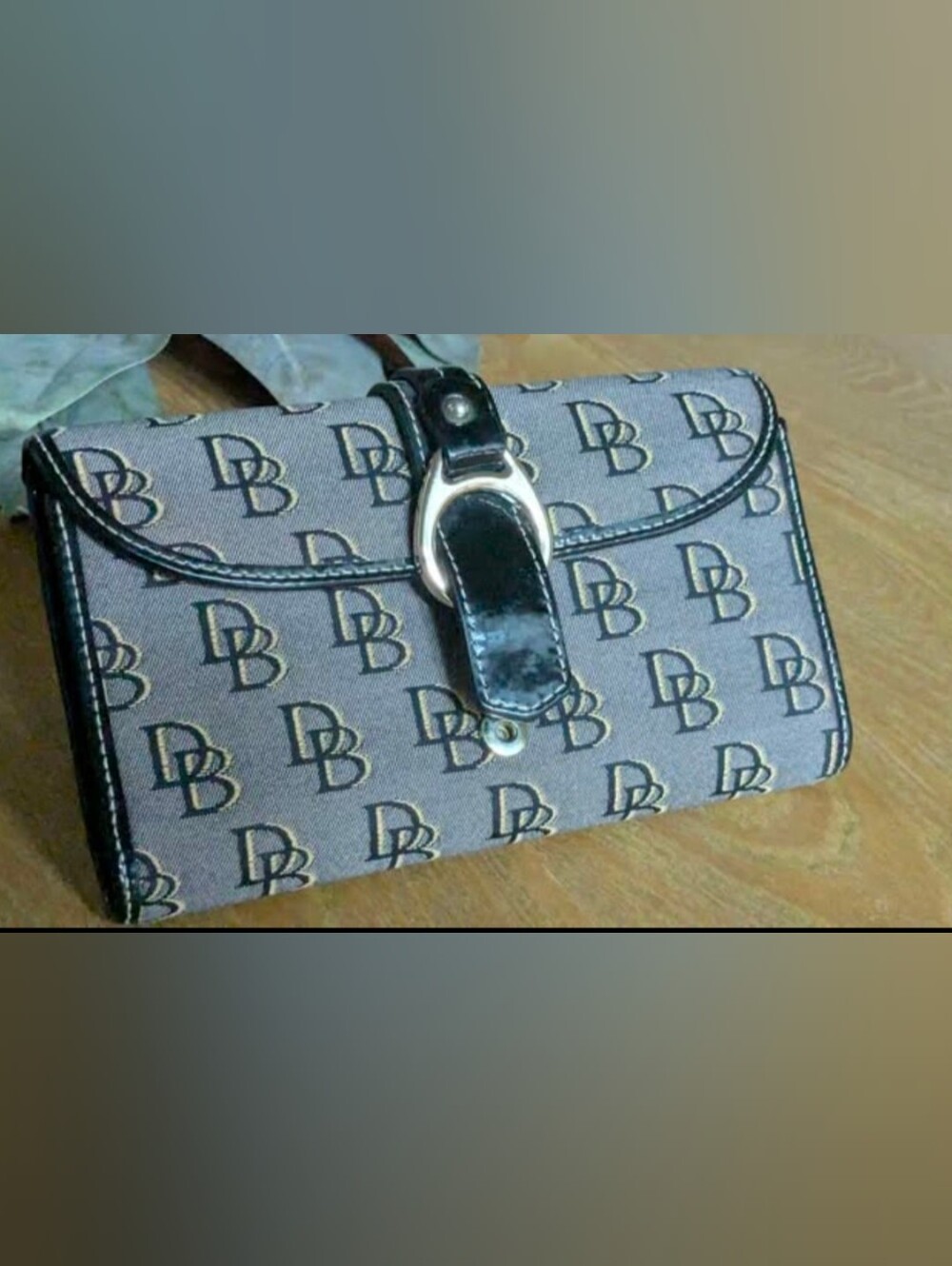 Dooney & Bourke Signature monogram jacquard trifold wallet